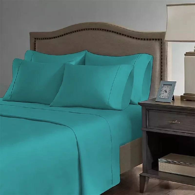 Linen - Cotton Blend Sheets for a Natural and Versatile Option2200 Count 6 Pc Premium Bamboo Deep Pocket King Sheet Teal