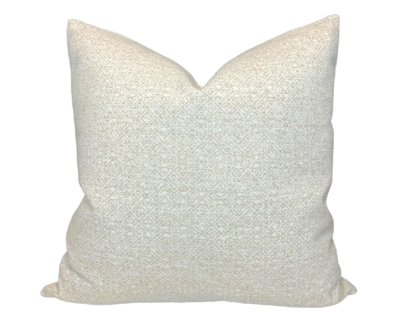 Soft and Fluffy Pillows for Bedroom ComfortSchumacher Sarong Weave Pillow Cover in White Sand