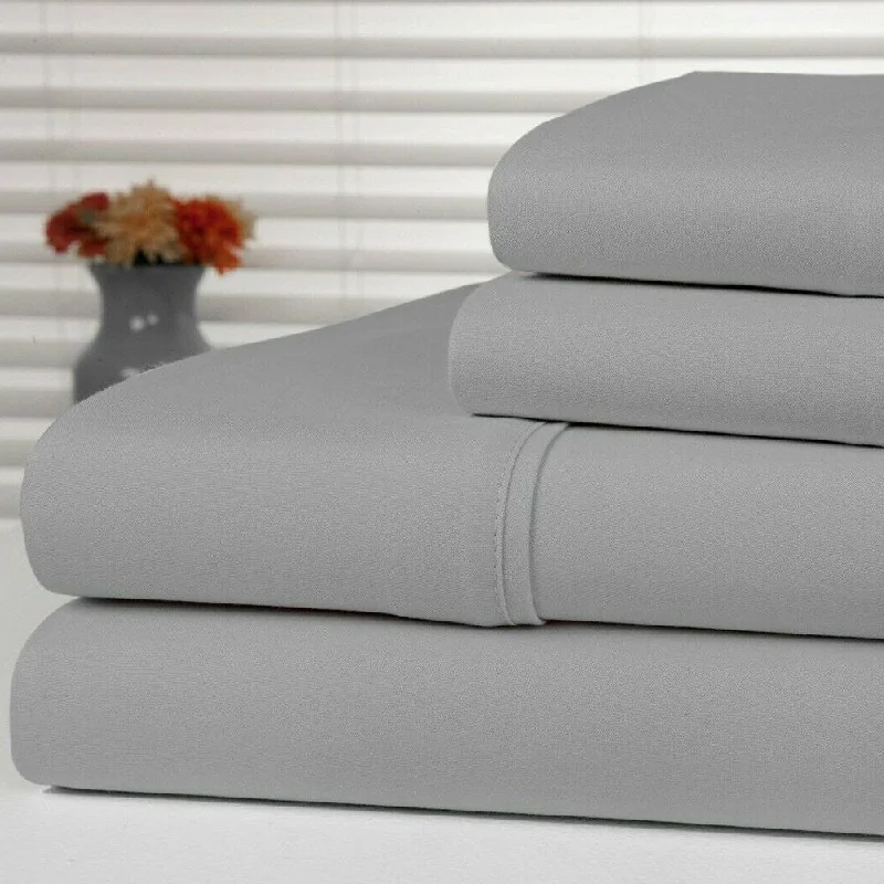 Moisture - Wicking Cotton Sheets for a Dry and Comfortable SleepAnti-Microbial 4-Piece Sheet Set Twin SIlver