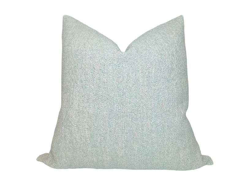 Silk Pillows for Smooth Skin and HairVail Boucle Pillow Cover in Blue