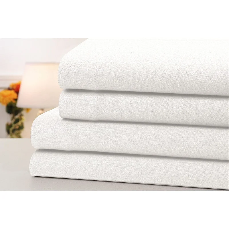 Anti - Pill Microfiber Sheets for a Smooth AppearanceBibb Home Solid Flannel 4 Piece Sheet Set