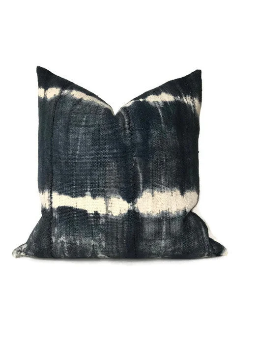 Kids Pillows with Fun DesignsStriped African Mudcloth Pillow Cover in Slate