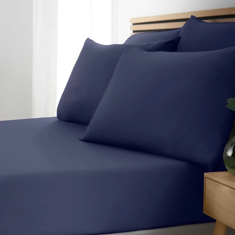 Sheet Sets with Multiple Pillowcase OptionsSo Soft Easy Iron Fitted Sheet Navy