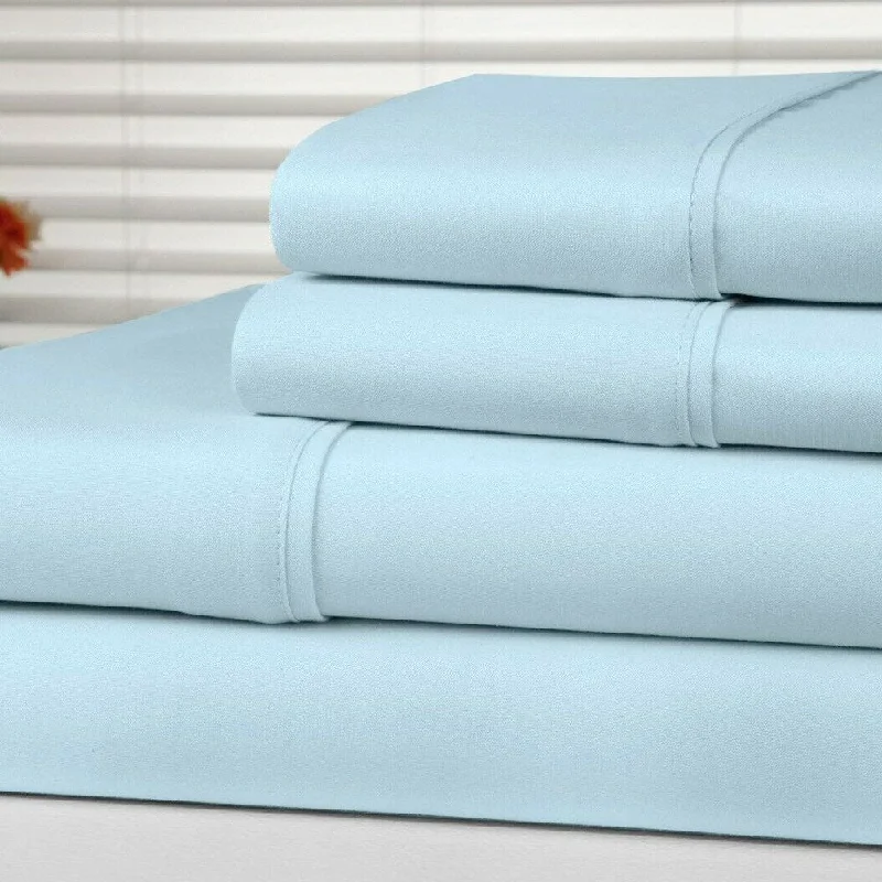 Linen - Cotton Blend Sheets for a Natural and Versatile OptionAnti-Microbial 4-Piece Sheet Set King Aqua