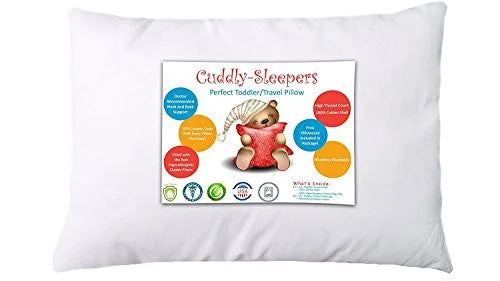 Orthopedic Pillows for Back Pain ReliefCuddly Sleepers 100% Hypoallergenic Toddler Pillow w/ TWO FREE PILLOWCASES! Dr. Recommended. Made in USA.