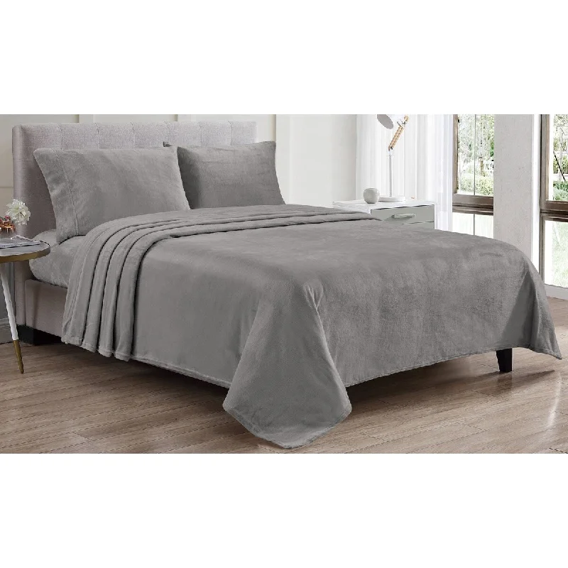 Moisture - Wicking Cotton Sheets for a Dry and Comfortable SleepKansas 4pc Microplush Sheet Set - Dark Gray - Twin