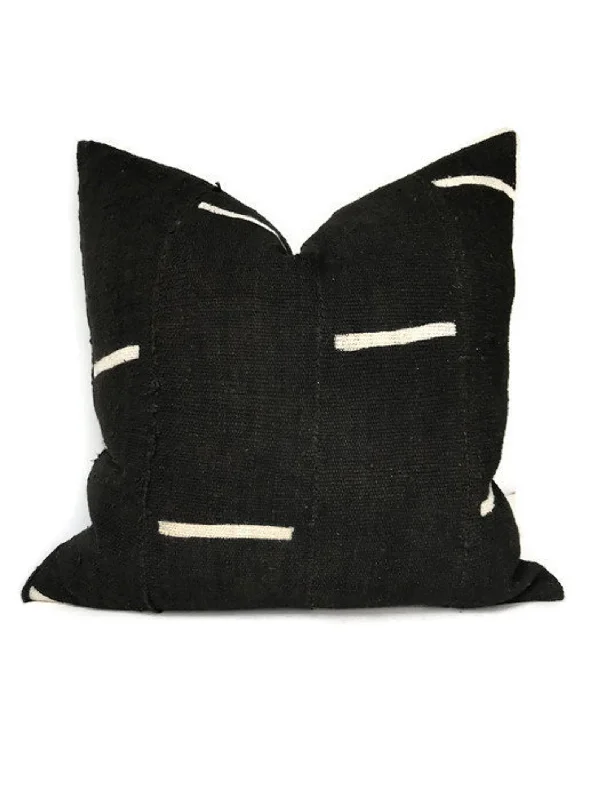 Feather Pillows for a Luxurious SleepDashes Print Mudcloth Pillow Cover in Black