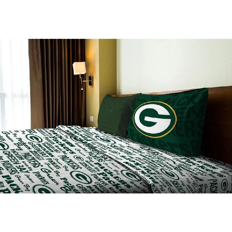 Thermal - Regulating Bamboo Sheets for All - Season ComfortNFL 820 Packers Twin Sheet Set Anthem - Multi