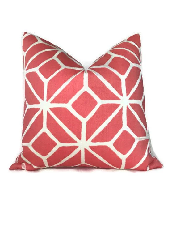 Cooling Pillows for Hot SleepersSchumacher Trina Turk Trellis Print Pillow Cover in Watermelon