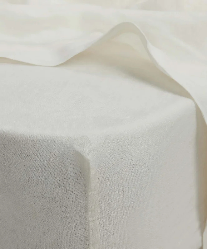 Anti - Pill Microfiber Sheets for a Smooth AppearanceLinen Fitted Sheet - Ivory