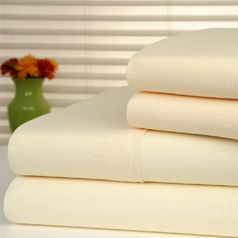 Sheet Sets with Multiple Pillowcase OptionsAnti-Microbial 4-Piece Sheet Set Twin Ivory