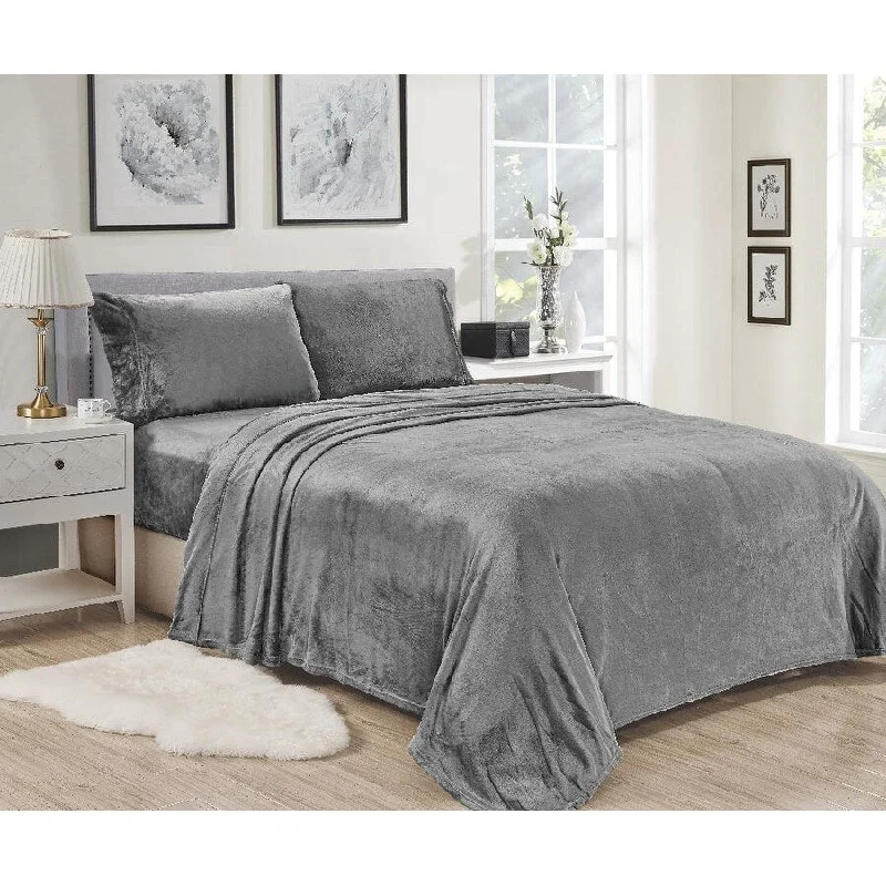 Organic Flannel Sheets for a Natural and Warm SleepKansas 4pc Microplush Sheet Set - Light Gray - Full