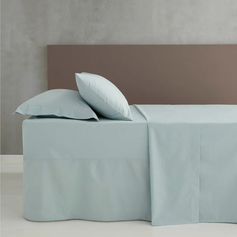 Rayon - Cotton Sheets for a Breathable and Soft BlendEasy-Iron Percale Fitted Sheet Duck Egg