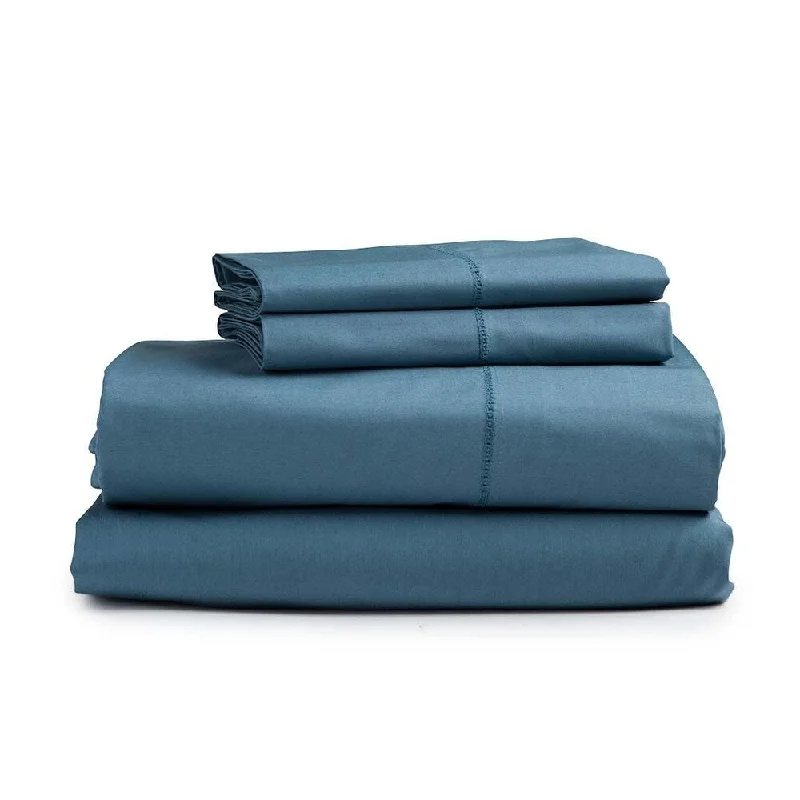 Thermal - Regulating Bamboo Sheets for All - Season ComfortTwin Signature Cotton Percale Sheet Set - Blue Spruce