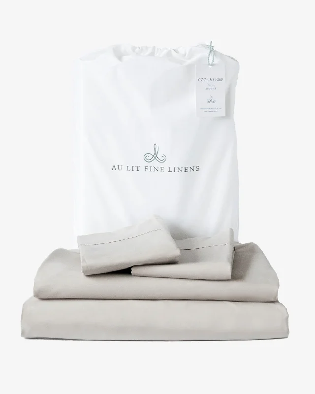 Quilted Cotton Sheets for a Warm and Inviting BedCool & Crisp 200 Thread Count Percale Bundle Flax