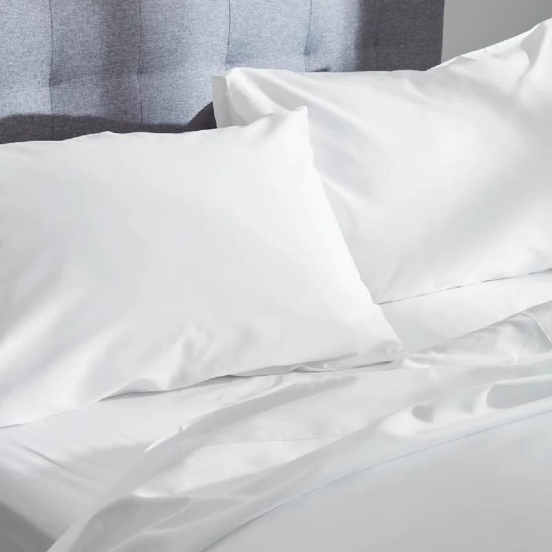 King - Size Sheet Sets with a Decorative Pillow SetOrganic Cotton Sateen Fitted Sheet - Snow White