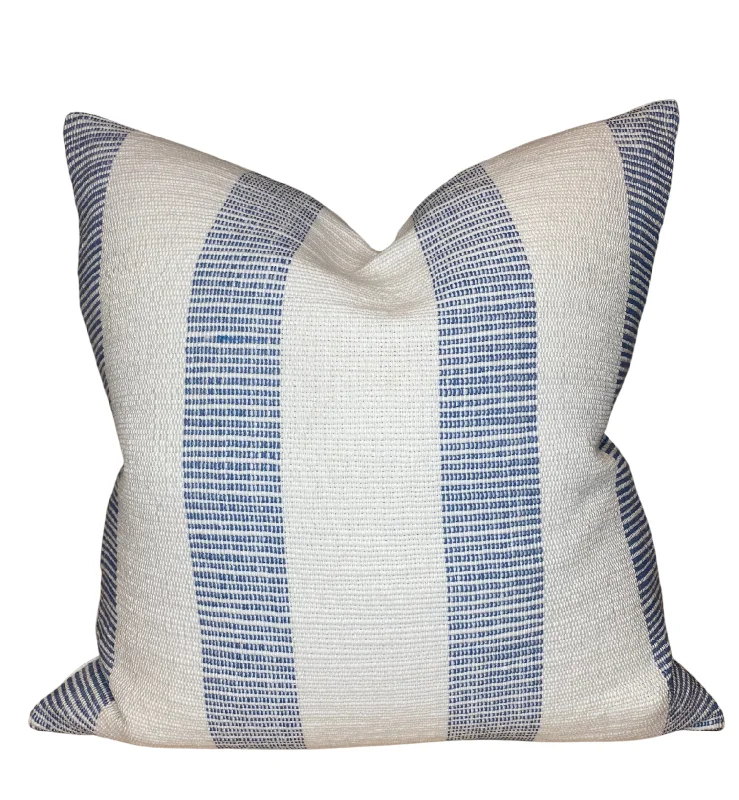 Kids Pillows with Fun DesignsSchumacher Ketley Stripe Pillow Cover in Blue