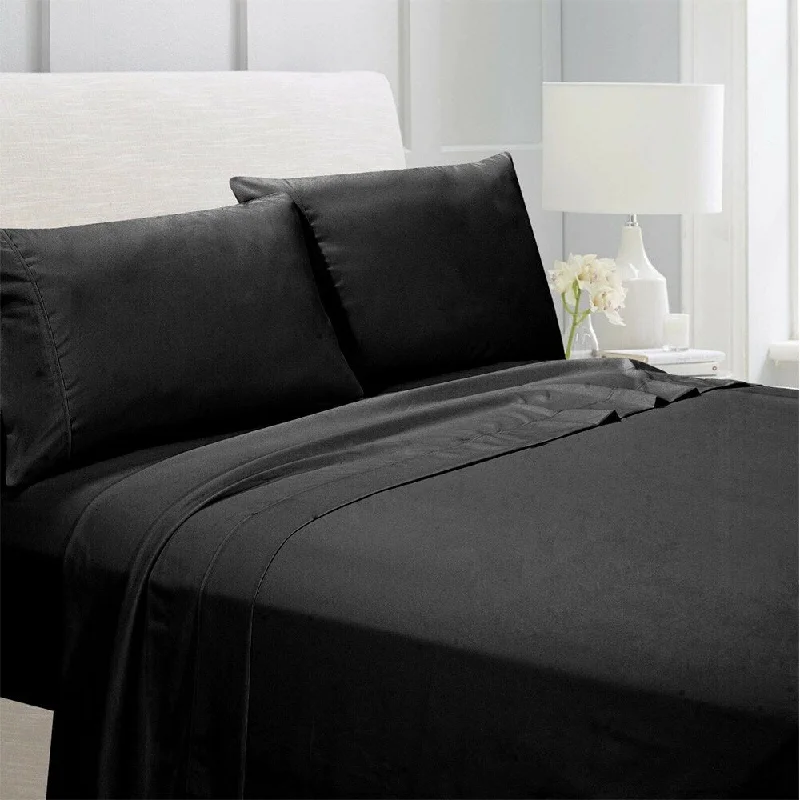 Jersey - Knit Sheets for a Comfortable and Casual BedEgyptian Comfort 1800 Count 4 Piece Bed Sheet Set Full Black