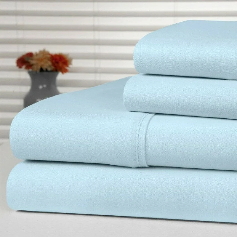 Flat Sheets with a High - Quality Finish for a Luxurious LookAnti-Microbial 4-Piece Sheet Set Twin Aqua