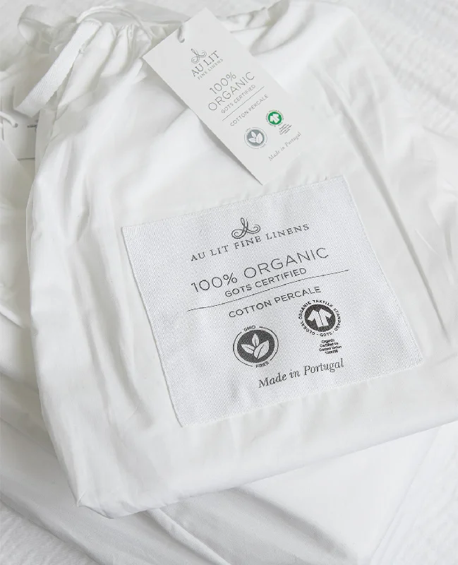 Hypoallergenic Silk Sheets for Sensitive SleepersGOTS Zen Organic 200 Thread Count Percale Bundle White