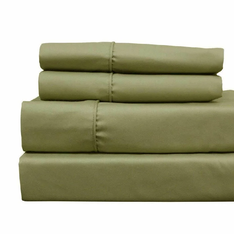 Fitted Sheets with Reinforced Corners for Long - Lasting Use400 Thread Count Linens 4-Piece Set 100% Cotton Full Bed Sheet Green