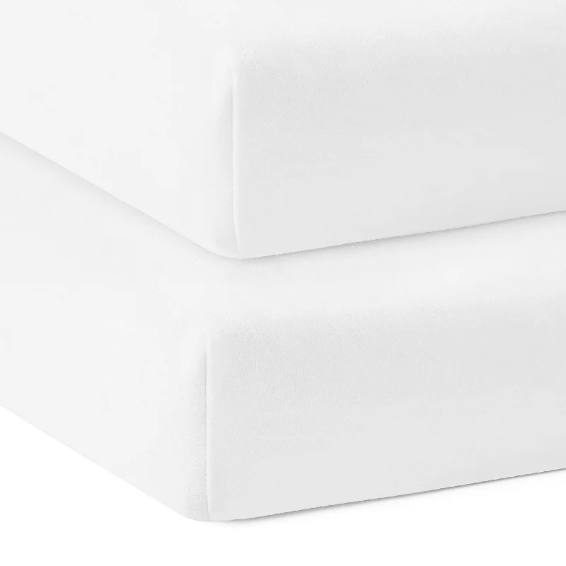 Fitted Sheets with Reinforced Corners for Long - Lasting Usesoft jersey organic cotbed sheets – pack of 2 (70 x 140cm)