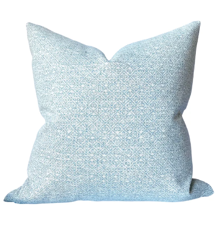 Square Pillows for Modern Home DecorSchumacher Sarong Weave Pillow Cover in Mediterranean Blue