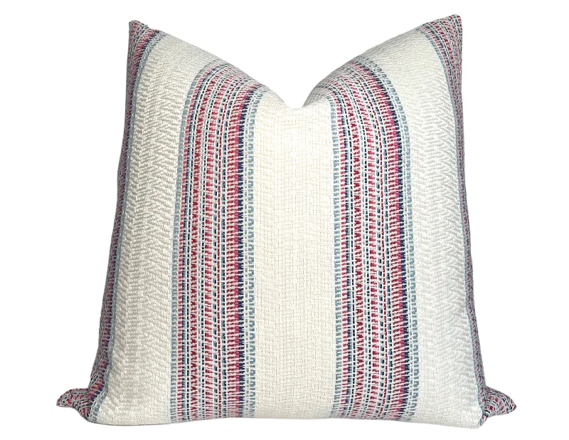 Kids Pillows with Fun DesignsSchumacher Bendita Stripe Pillow Cover in Rose