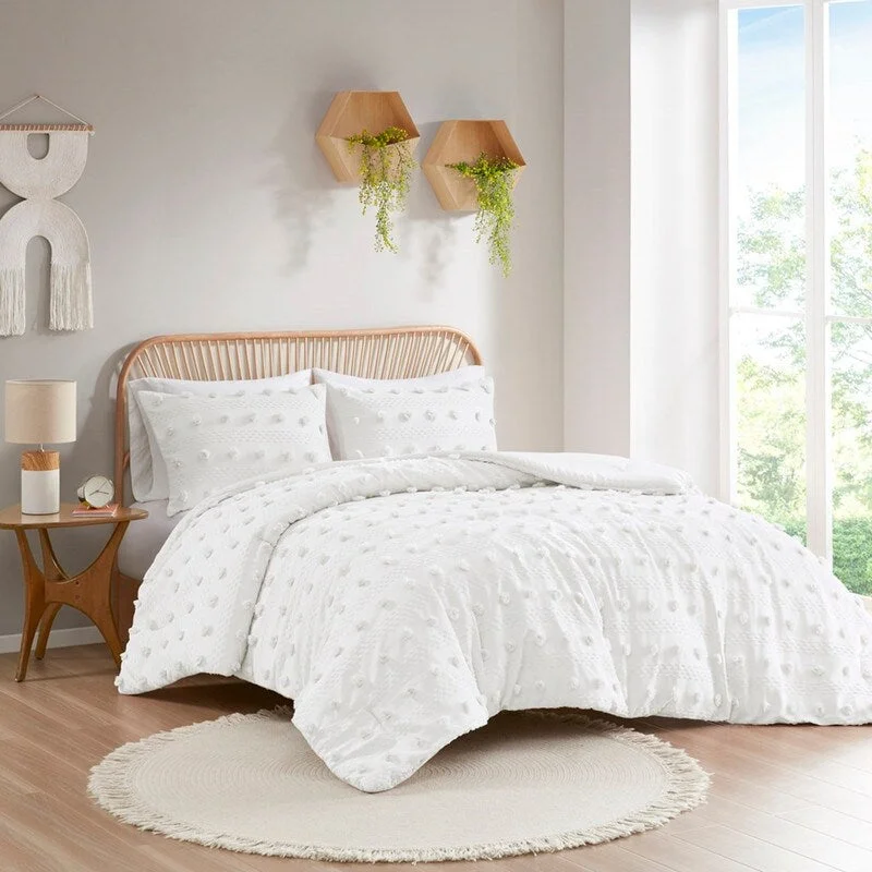 Thermal - Regulating Bamboo Sheets for All - Season ComfortClip Jacquard Comforter Set