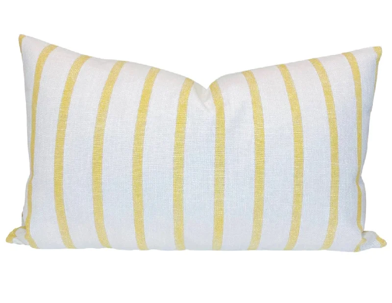 Plush Pillows for a Cozy BedMarket Stripe Pillow Cover in Goldenrod