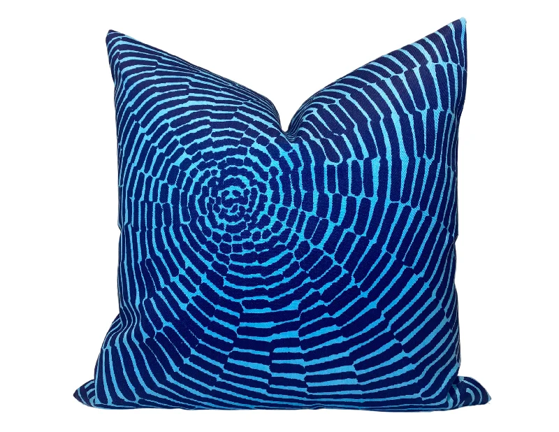 Down Alternative Pillows for Ethical ChoicesSchumacher Trina Turk Sonriza Pillow Cover in Marine and Pool