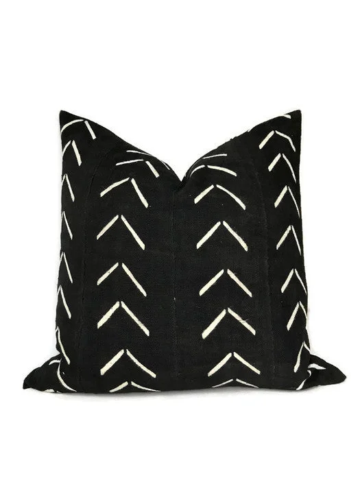 Cooling Pillows for Hot SleepersChevron Print Arrow African Mudcloth Pillow Cover in Black