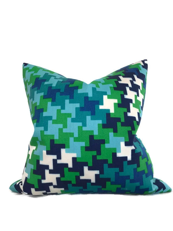 Down Alternative Pillows for Ethical ChoicesSchumacher Trina Turk Jax Outdoor Pillow Cover in Azure, Indoor Outdoor Pillow