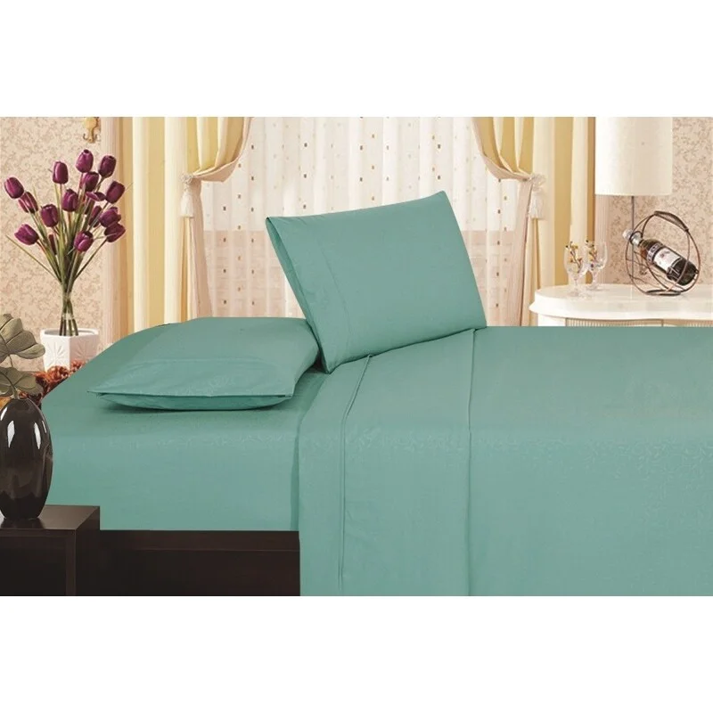 Linen - Cotton Blend Sheets for a Natural and Versatile OptionEmbossed Vine Sheet Set Queen Sheet Set Turquoise