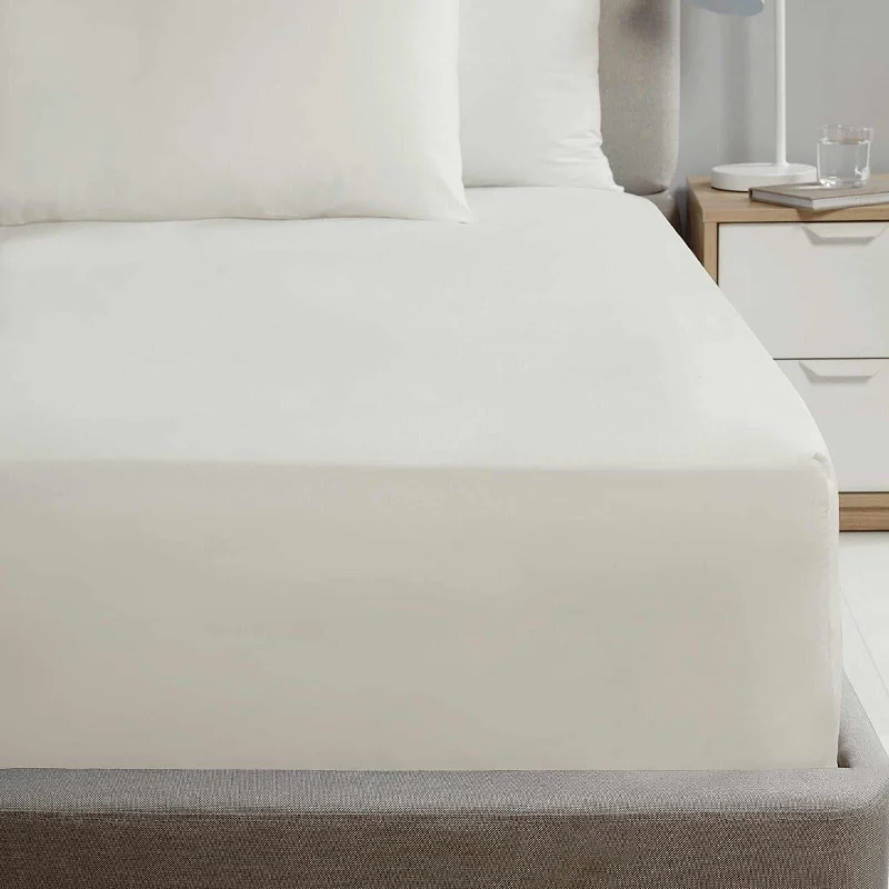 Linen - Cotton Blend Sheets for a Natural and Versatile OptionPercale Fitted Sheet Cream