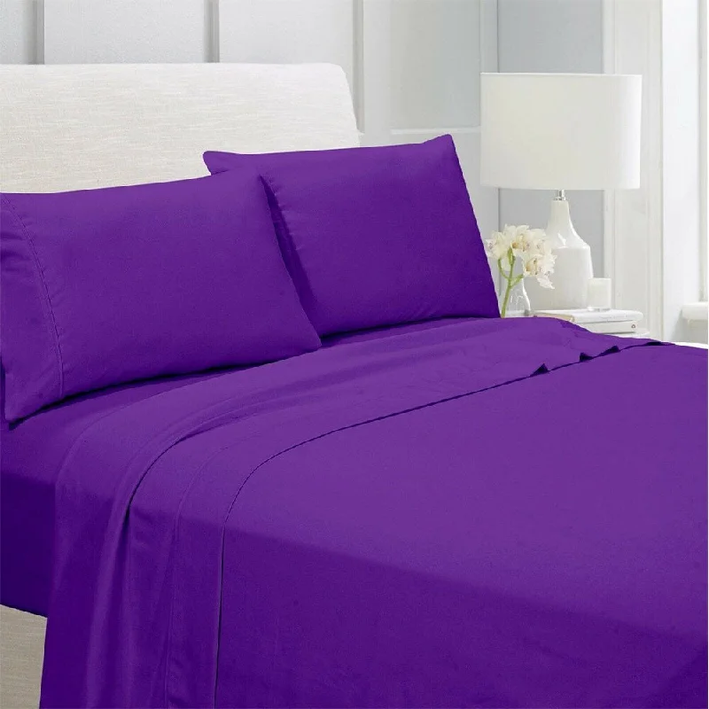 Rayon - Cotton Sheets for a Breathable and Soft BlendEgyptian Comfort 1800 Count 4 Piece Bed Sheet Set Twin Purple