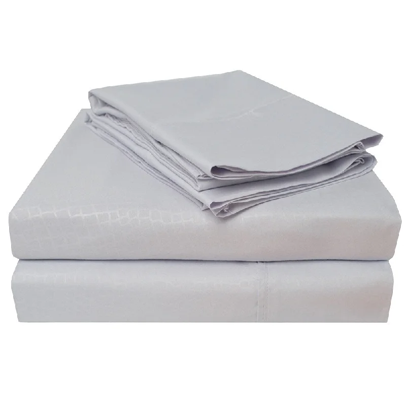 Polyester - Cotton Blend Sheets for Durability and ComfortStylish Embossed Microfiber Sheet Set Queen Lilac