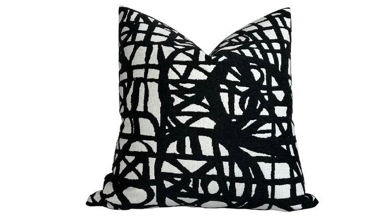 Memory Foam Pillows for Neck SupportEcriture Pillow Cover in Midnight Black, Indoor Outdoor Pillows