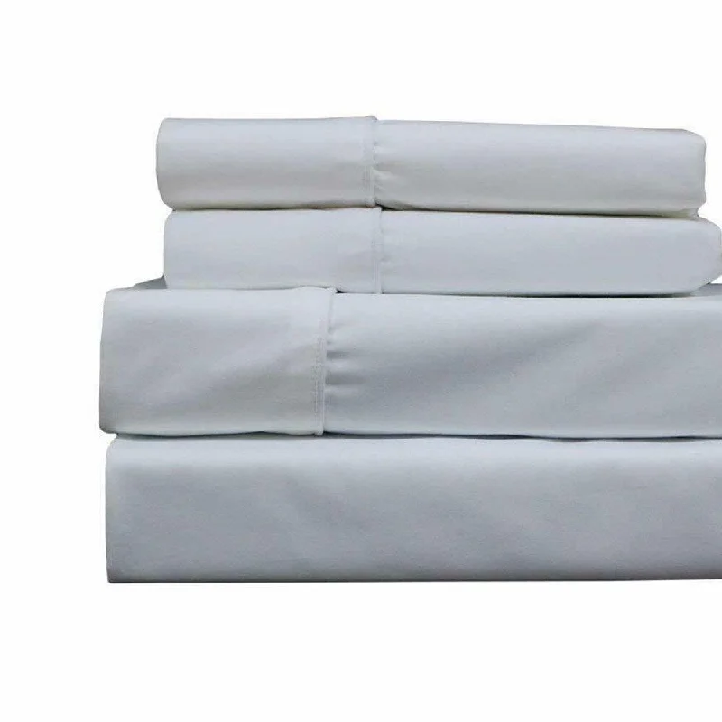 Sheet Sets with Multiple Pillowcase Options400 Thread Count Linens 4-Piece Set 100% Cotton King Bed Sheet White