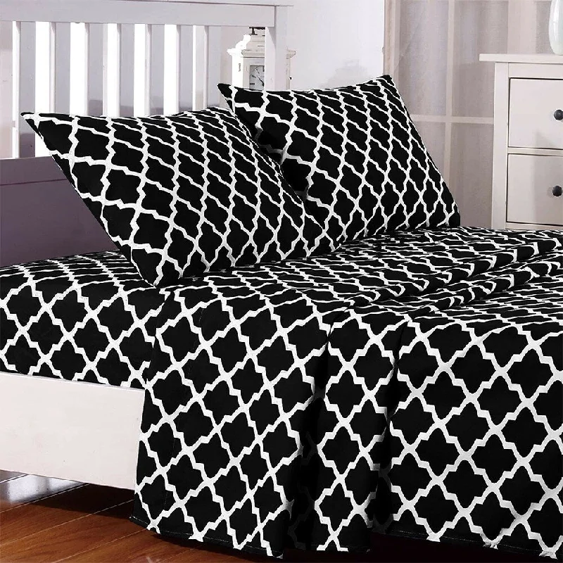 Quilted Cotton Sheets for a Warm and Inviting BedEgyptian Comfort Bed Sheet Set 1800 Count 4 Piece CalKing Black White