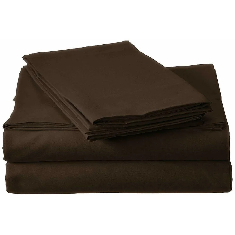 Quilted Cotton Sheets for a Warm and Inviting Bed400 Thread Count Linens 4-Piece Set 100% Cotton Twin Bed Sheet Brown