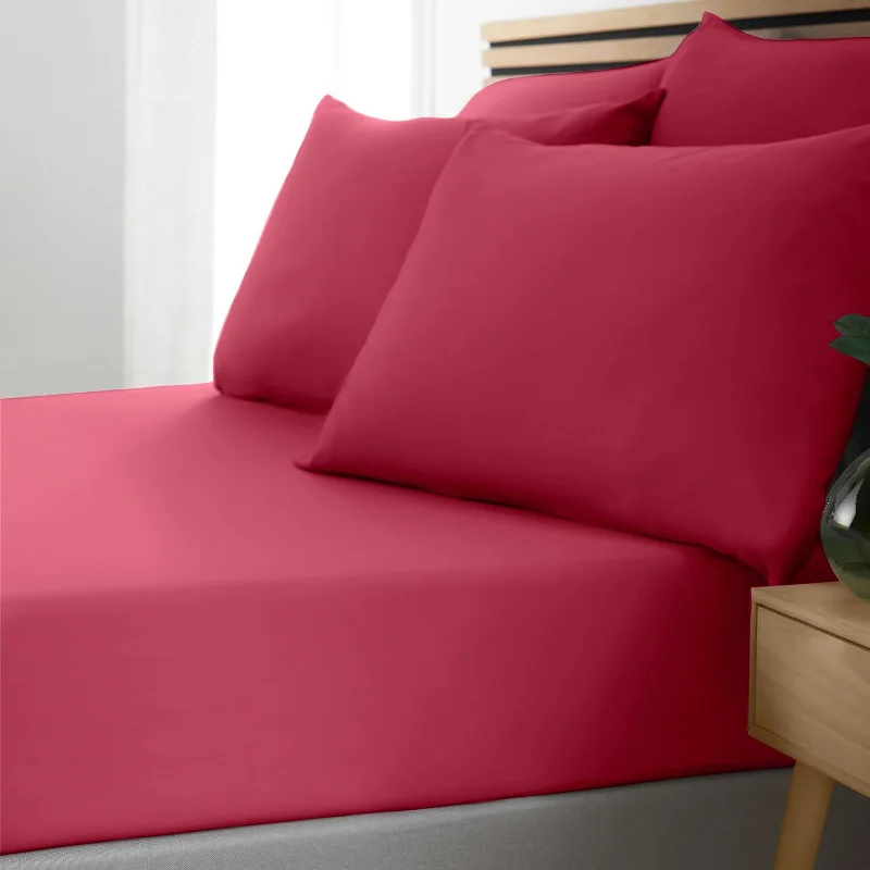 Wrinkle - Free Polyester Sheets for a Low - Maintenance BedSo Soft Easy Iron Fitted Sheet Hot Pink