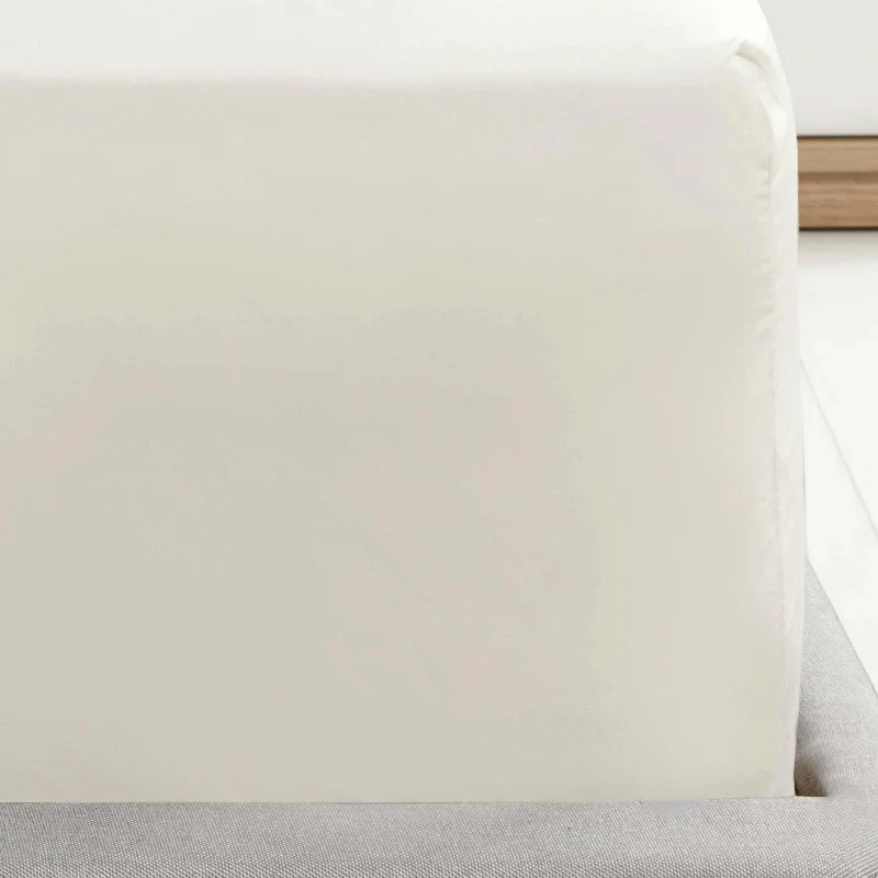 Queen - Size Sheet Sets with a European Pillowcase SetPercale Extra Deep Fitted Sheet Cream