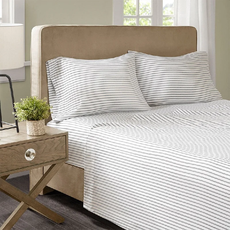 Twin - Size Sheet Sets with a Pillow ProtectorMadison Park Essentials Chambray Sheet Set King Grey Stripe