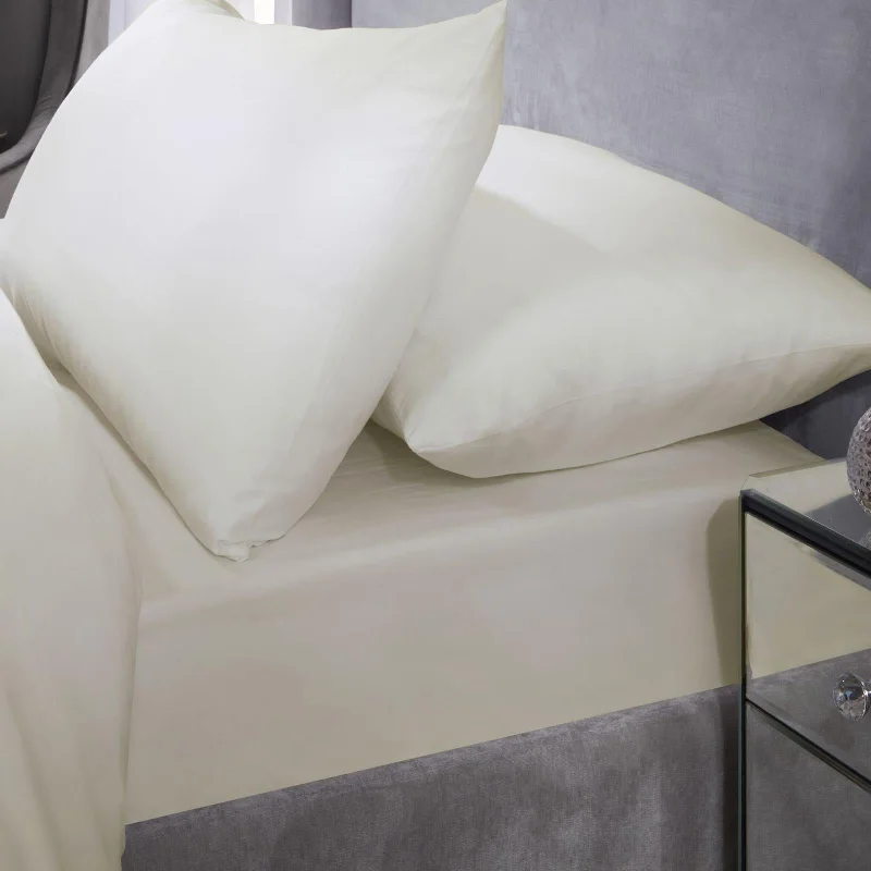 Thermal - Regulating Bamboo Sheets for All - Season Comfort400 Thread Count Cotton Cream Fitted Sheet