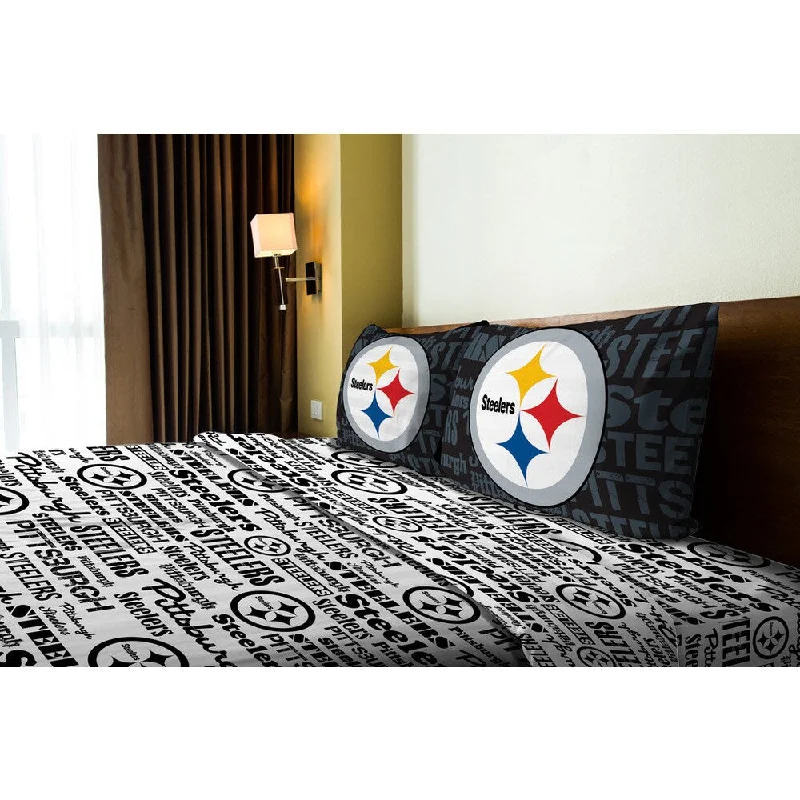 King - Size Sheet Sets with a Decorative Pillow SetNFL 821 Steelers Anthem Full Sheet Set