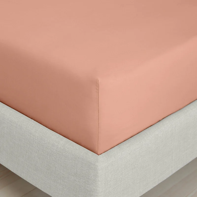 Fitted Sheets with Reinforced Corners for Long - Lasting Use200TC Cotton Percale Fitted Sheet Clay