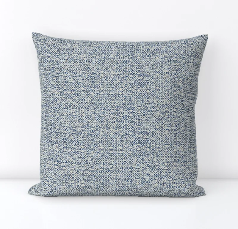 Cooling Pillows for Hot SleepersSchumacher Sarong Weave Pillow Cover in Indigo Blue