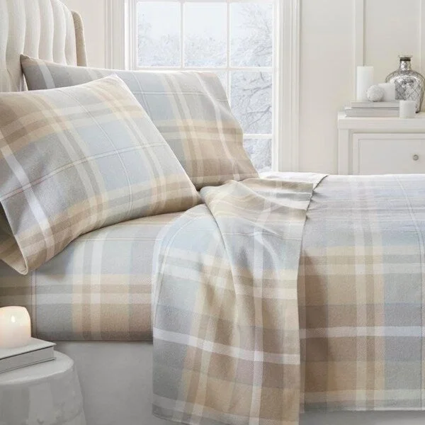 Wrinkle - Free Polyester Sheets for a Low - Maintenance BedSoft Essentials Premium Ultra Soft Plaid 4 Piece Flannel Bed Sheet Set