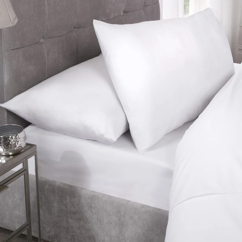 Thermal - Regulating Bamboo Sheets for All - Season ComfortPercale Extra Deep White 40cm Fitted Sheet